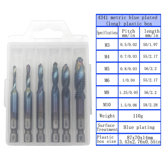 Multi functional HSS drilling tapping integrated spiral tap hand-held electric drill tap tool chamfer machine composite tap