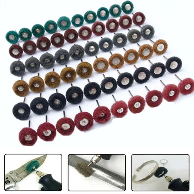 10pcs Mini Drill Abrasive Brush Nylon Buffing Polishing Wheel Dremel Rotary Hand Tool Accessories Set Rust Remover