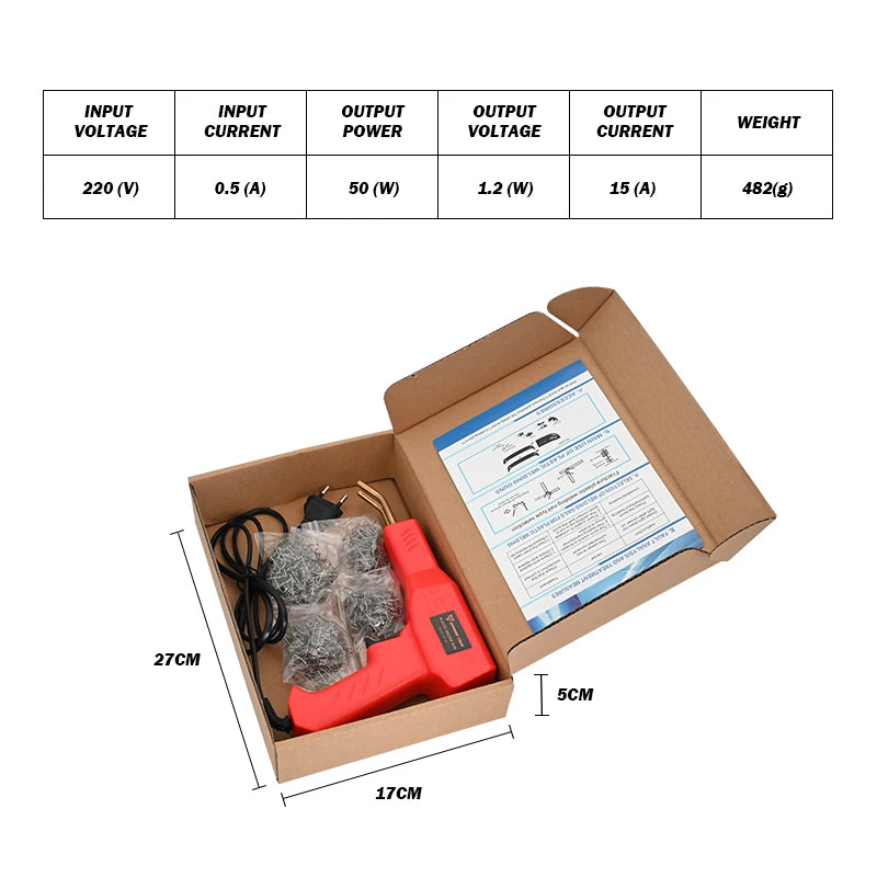 50W Handy Plastics Welders Garage Tools Hot Staplers Machine Staple PVC Repairing Machine Car Bumper Repairing Welding Tool