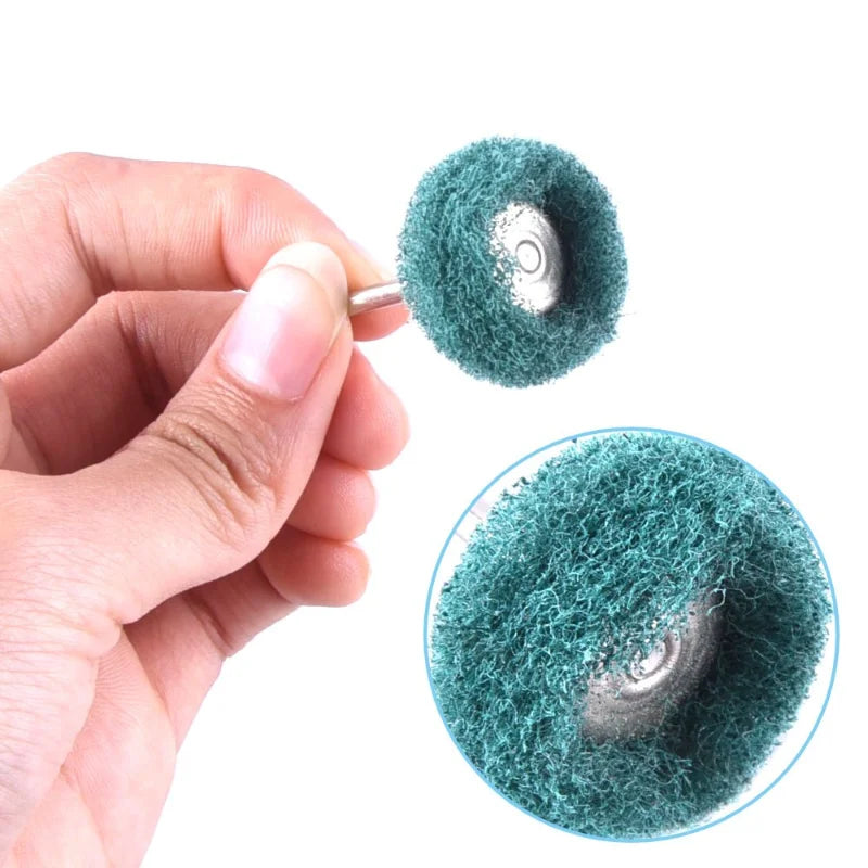 10pcs Mini Drill Abrasive Brush Nylon Buffing Polishing Wheel Dremel Rotary Hand Tool Accessories Set Rust Remover