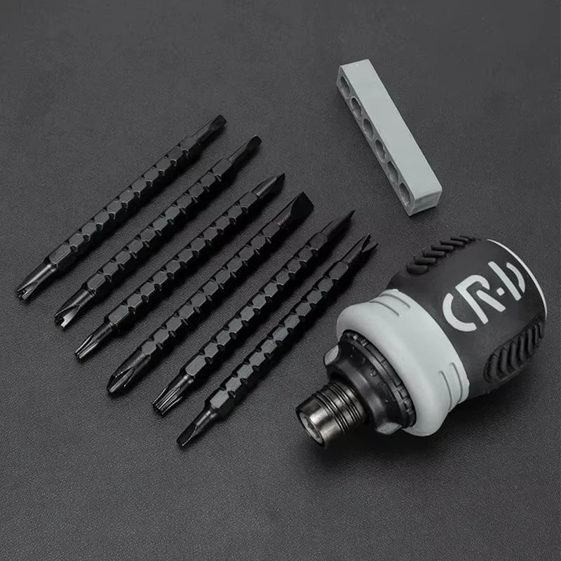 Professional 13in1 Ratchet Screwdriver Set Magnetic Handle Tool for Phillips/Slotted Screws Portable Multi-Functional Repair Kit